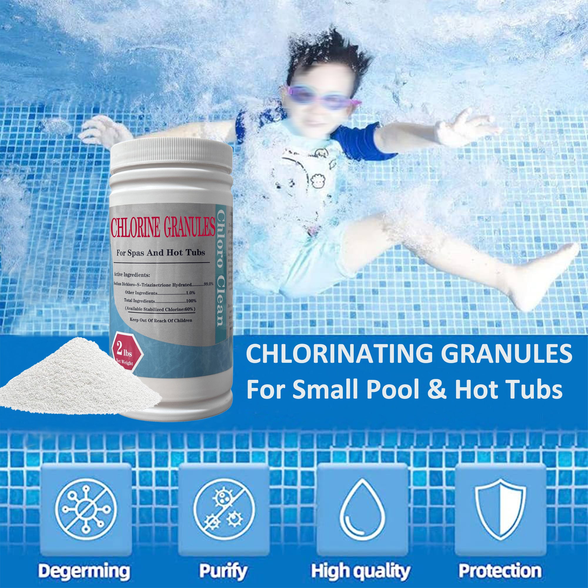 Chlorine Granules For Small Pool and Hottub